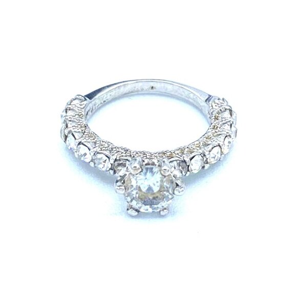 Lady's Ring Cubic Zirconia Engagement Ring - sz 7 - Picture 5 of 9